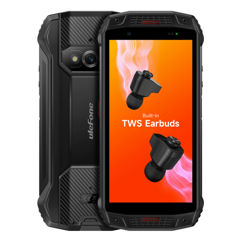 UleFone Armor 15 Rugged Phone, Built-in TWS Earbuds - Meteorite Black