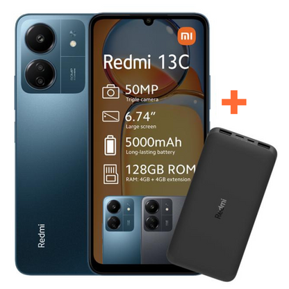 Xiaomi Redmi 13C 4GB RAM 128GB ROM - Dual SIM + Free 10000mAh