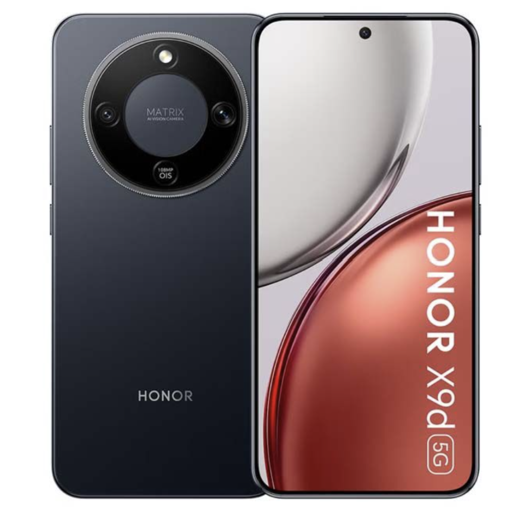 Honor X9d back and front image midnight black