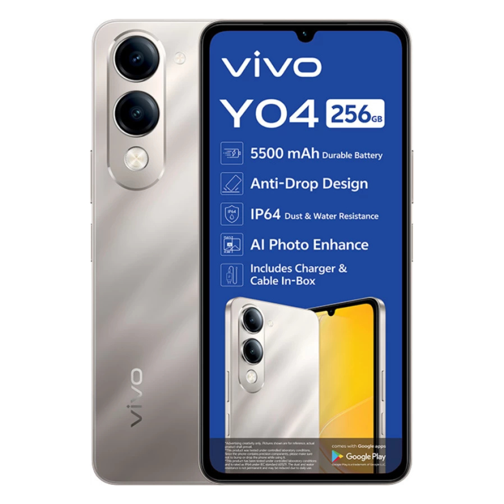 Vivo Y04 4GB RAM 256GM ROM - Dual SIM - Titanium Gold
